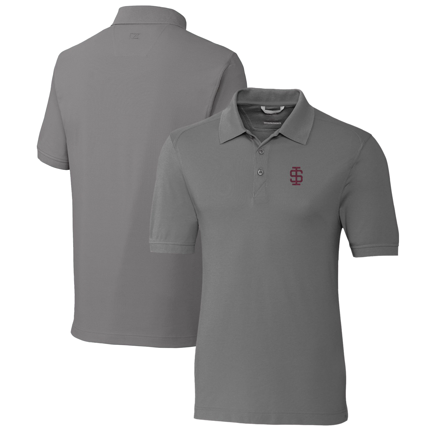 Men's Cutter & Buck Steel Southern Illinois Salukis Advantage Tri-Blend DryTec Pique Polo