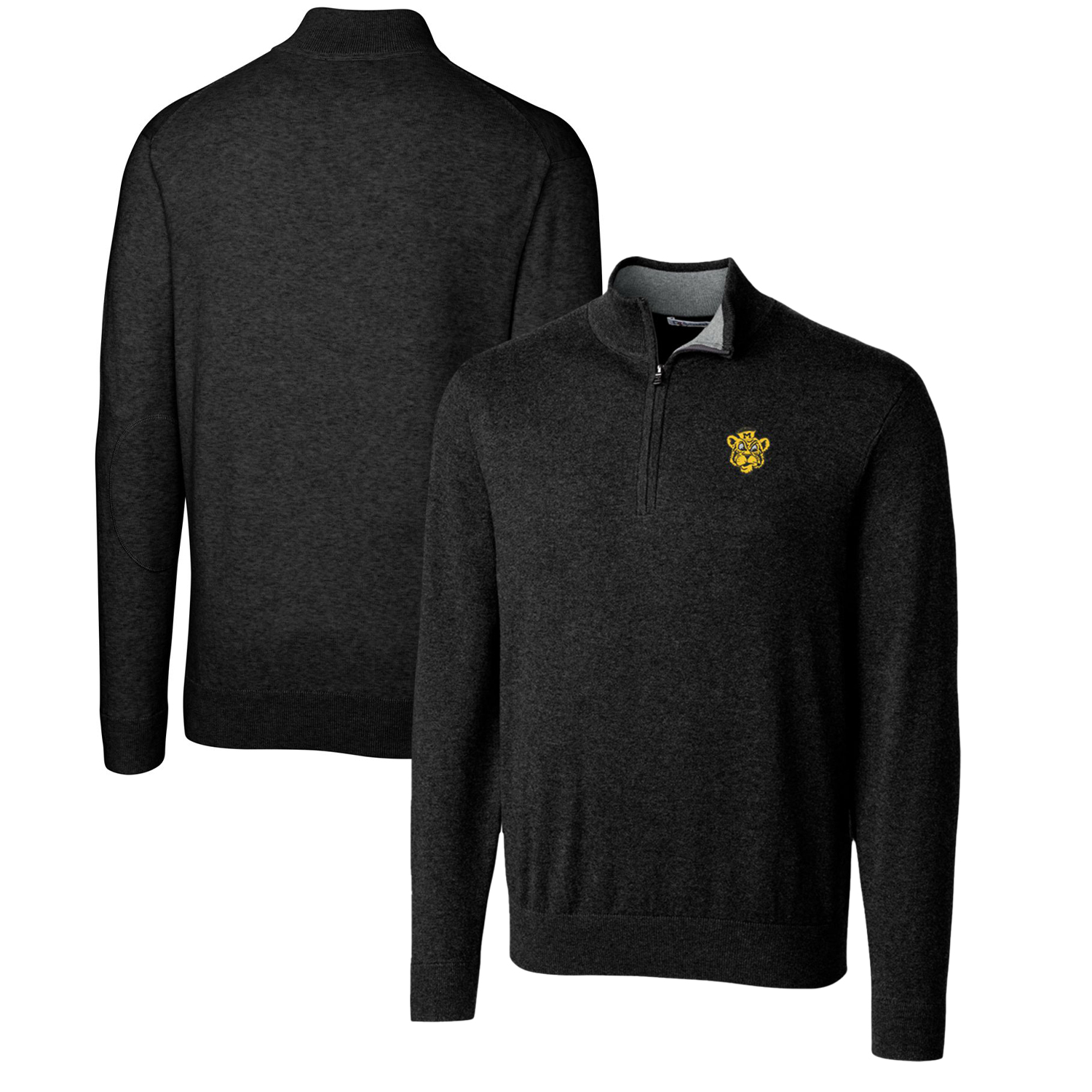 Men's Cutter & Buck Black Missouri Tigers Lakemont Quarter-Zip Pullover Sweater - Image 3