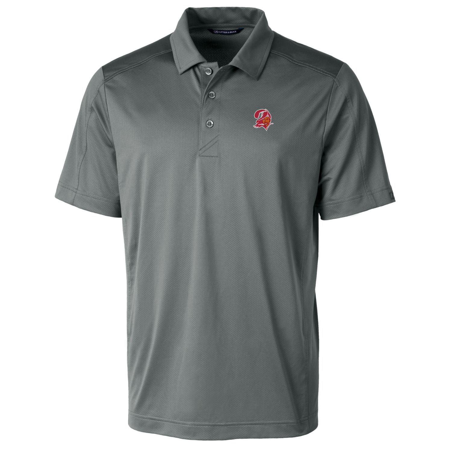 Men's Cutter & Buck Steel Tampa Bay Buccaneers Throwback Logo Prospect Textured Stretch Polo - Image 9