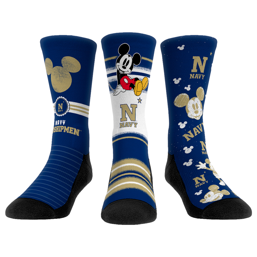 Unisex Rock Em Socks Navy Midshipmen Disney Three-Pack Crew Socks - Image 6