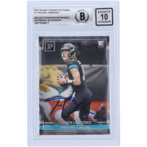 Trevor Lawrence Jacksonville Jaguars Autographed 2021 Panini Chronicles #PA-1 Beckett Fanatics Witnessed Authenticated 10 Rookie Card