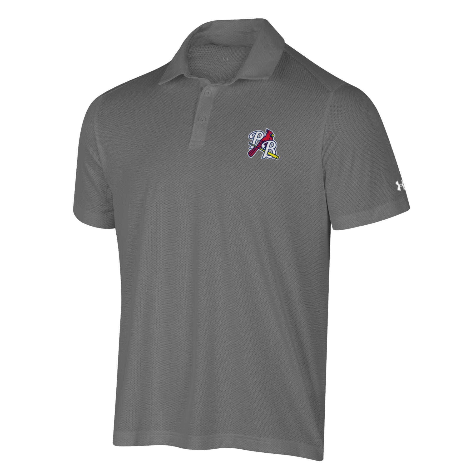 Men's Under Armour Gray Palm Beach Cardinals Tech Mesh Performance Polo - Image 3