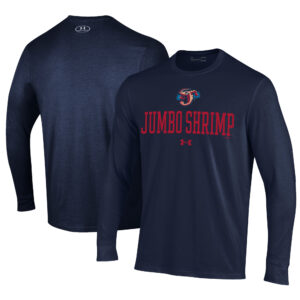 Men's Under Armour Navy Jacksonville Jumbo Shrimp Performance Long Sleeve T-Shirt