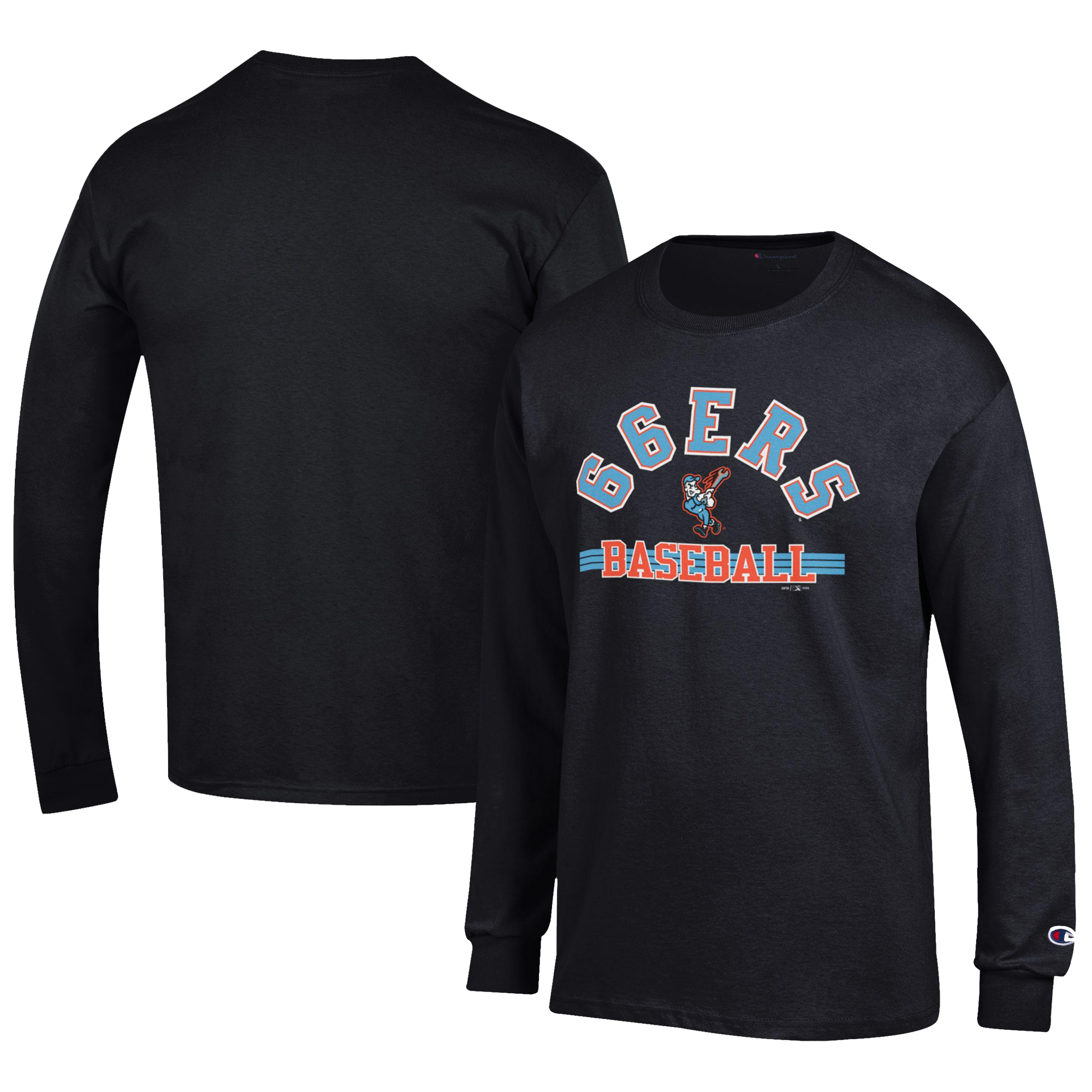 Men's Champion Black Inland Empire 66ers Jersey Long Sleeve T-Shirt - Image 5