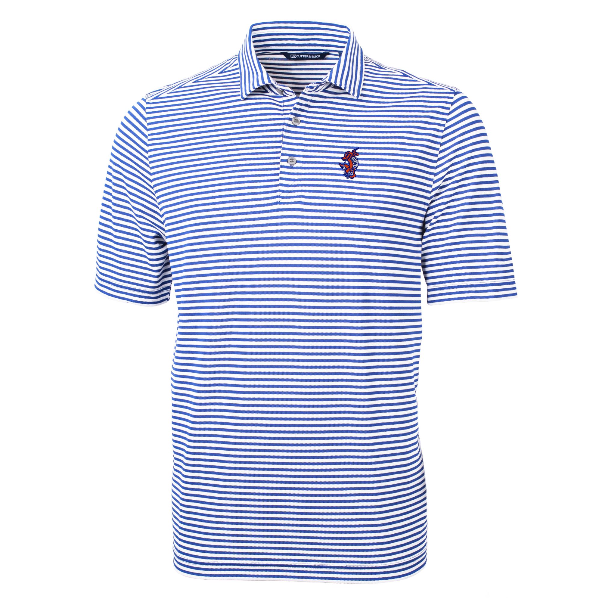 Men's Cutter & Buck Blue Florida Gators Swinging Gator Virtue Eco Pique Stripe Recycled Polo - Image 3