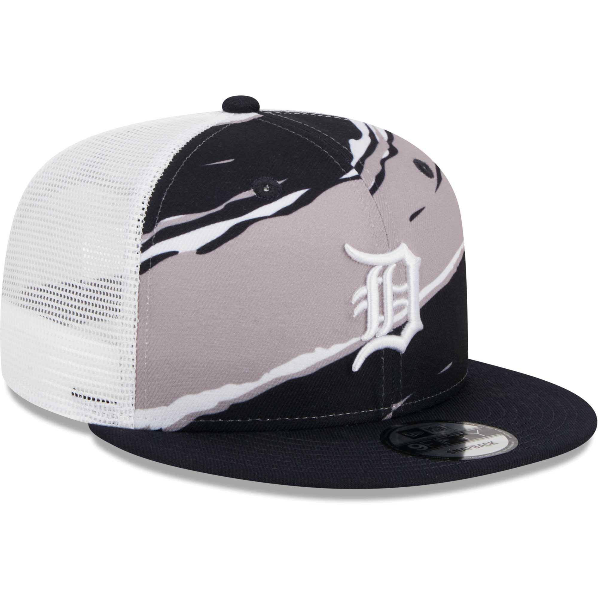 Men's New Era Navy Detroit Tigers Tear Trucker 9FIFTY Snapback Hat - Image 9