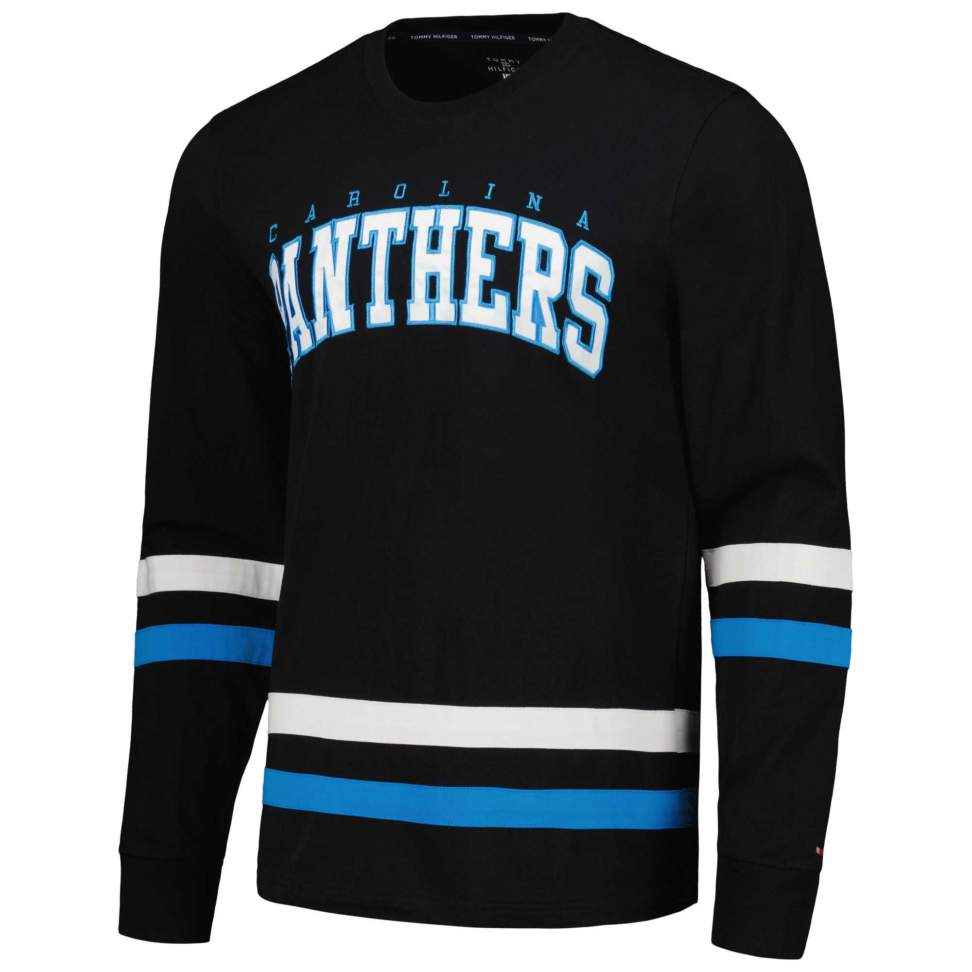 Men's Tommy Hilfiger Black/Blue Carolina Panthers Nolan Long Sleeve T-Shirt - Image 6