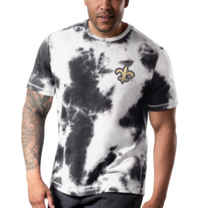 Men's MSX by Michael Strahan Black New Orleans Saints Freestyle Tie-Dye T-Shirt