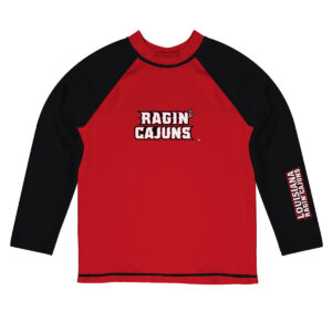 Youth Vive La Fete  Red/Black Louisiana Ragin' Cajuns Solid Contrast Contrast Rash Guard