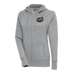 Women's Antigua  Heather Gray Great Lakes Loons Victory Full-Zip Hoodie
