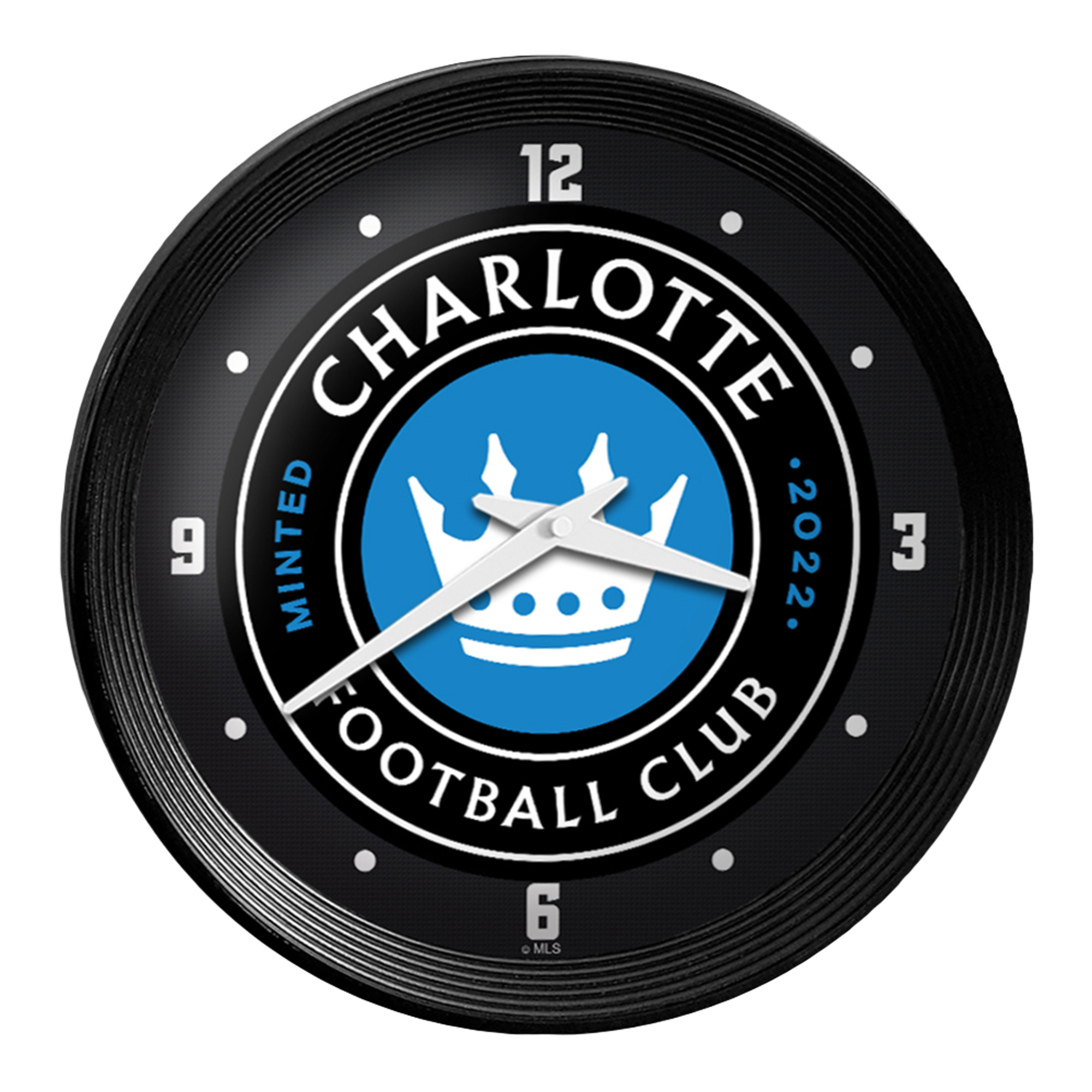 Charlotte FC 15" Ribbed Frame Wall Clock