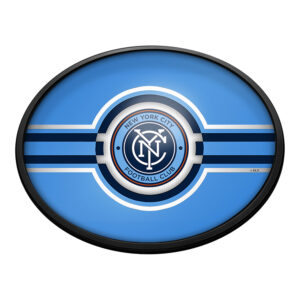 New York City FC 18'' x 14'' Slimline Illuminated Striped Oval Wall Sign