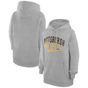 Women's G-III 4Her by Carl Banks  Gray Pittsburgh Penguins Filigree Logo Pullover Hoodie