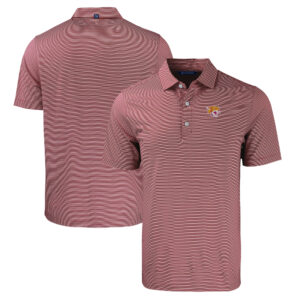 Men's Cutter & Buck Maroon/White Bethune-Cookman Wildcats Forge Eco Double Stripe Stretch Recycled Polo