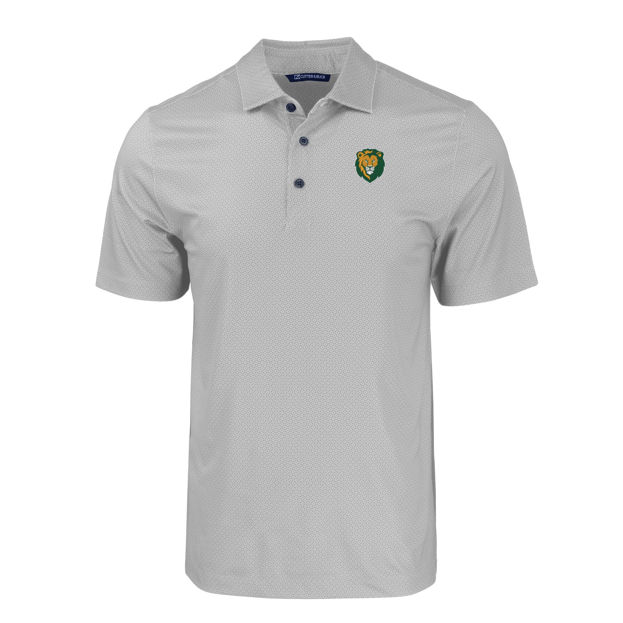 Men's Cutter & Buck Gray Southeastern Louisiana Lions Pike Eco Tonal Geo Print Stretch Recycled Polo - Image 6