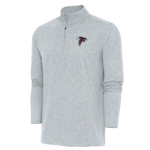Men's Antigua  Heather Gray Atlanta Falcons Hunk Quarter-Zip Pullover Top
