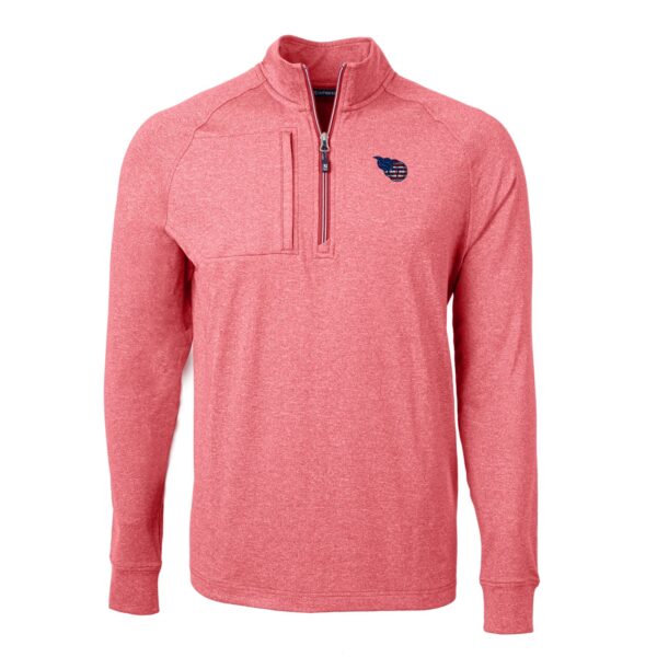 Men's Cutter & Buck  Heather Red Tennessee Titans  Big & Tall Adapt Eco Knit Quarter-Zip Pullover Top - Image 6