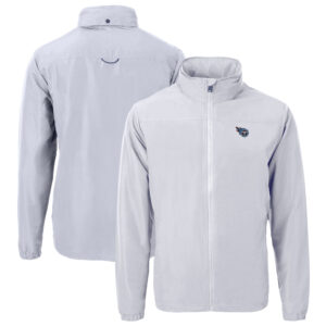 Men's Cutter & Buck  Gray Tennessee Titans  Big & Tall Charter Eco Knit Recycled Full-Zip Jacket