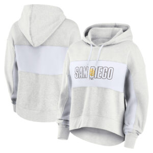 Women's Fanatics Oatmeal San Diego Padres Up For It Fleece Pullover Hoodie