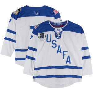 Air Force Falcons Team-Issued #7 White Jersey with 20th Anniversary Patch from the Hockey Program