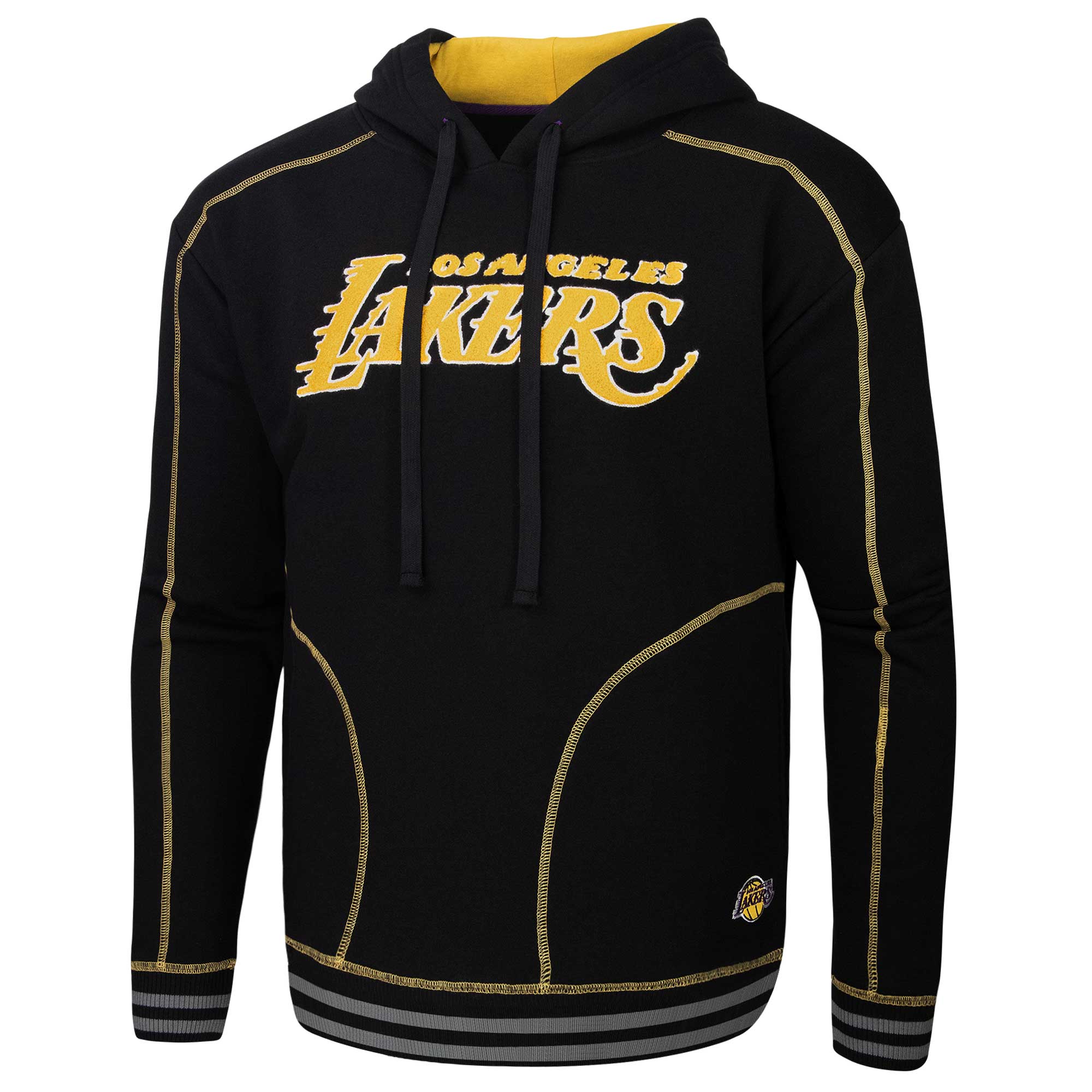Men's Stadium Essentials Black Los Angeles Lakers Baseline Pullover Hoodie - Image 3