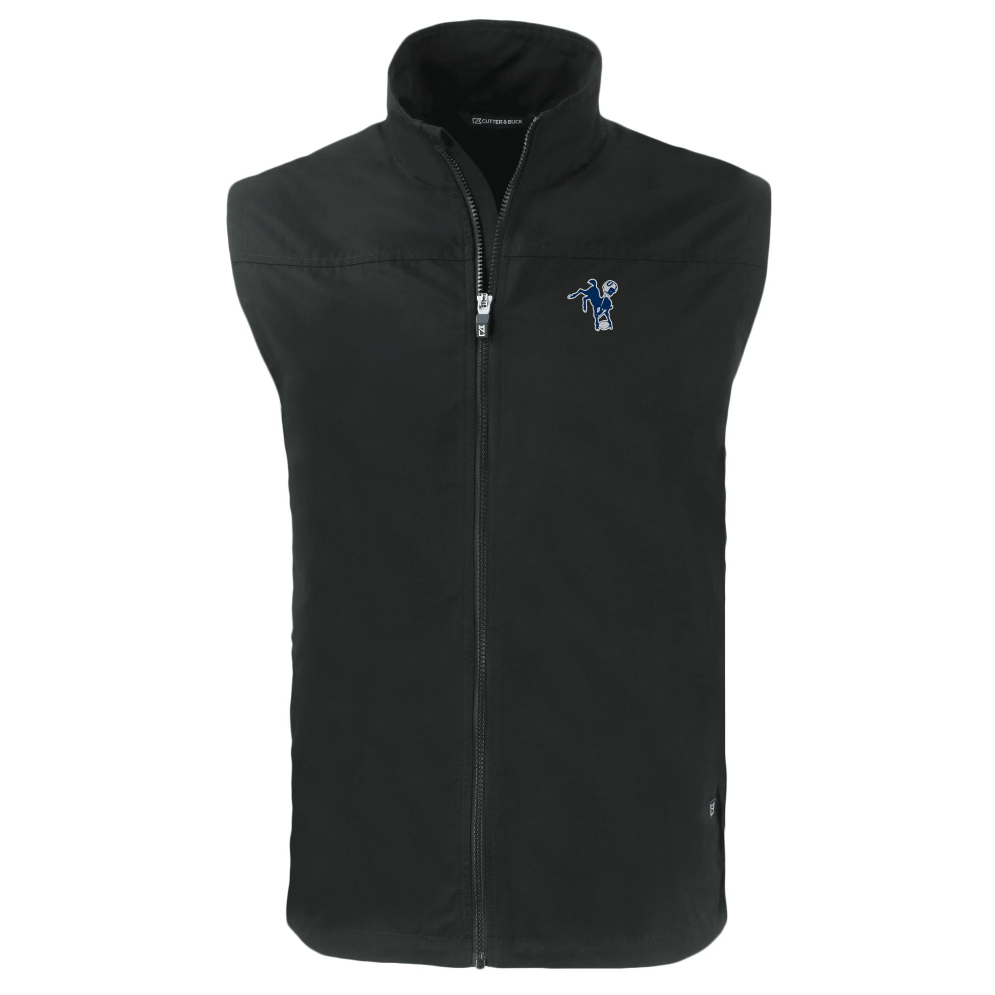 Men's Cutter & Buck Black Indianapolis Colts Throwback Big & Tall Charter Eco Full-Zip Vest - Image 6
