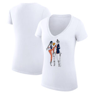 Women's G-III 4Her by Carl Banks White Houston Astros Baseball V-Neck Fitted T-Shirt