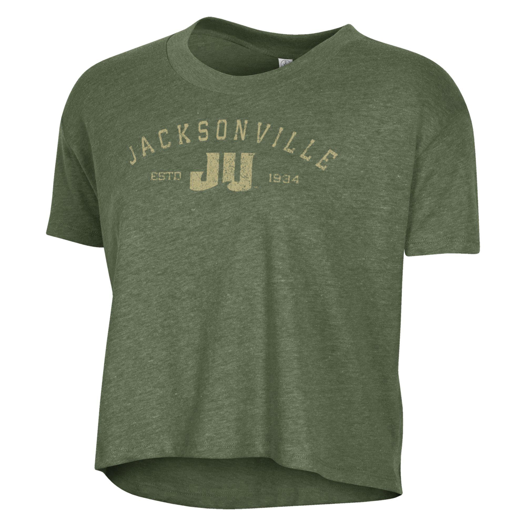 Women's Alternative Apparel Green JU Dolphins Retro Jersey Headliner Cropped T-Shirt - Image 6