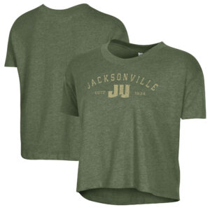 Women's Alternative Apparel  Green JU Dolphins Retro Jersey Headliner Cropped T-Shirt