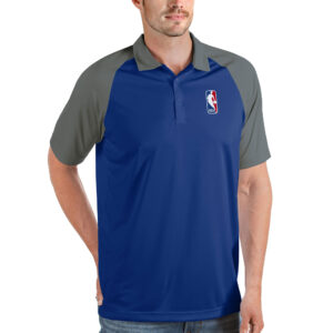 Men's Antigua  Royal/Steel NBA Nova Polo
