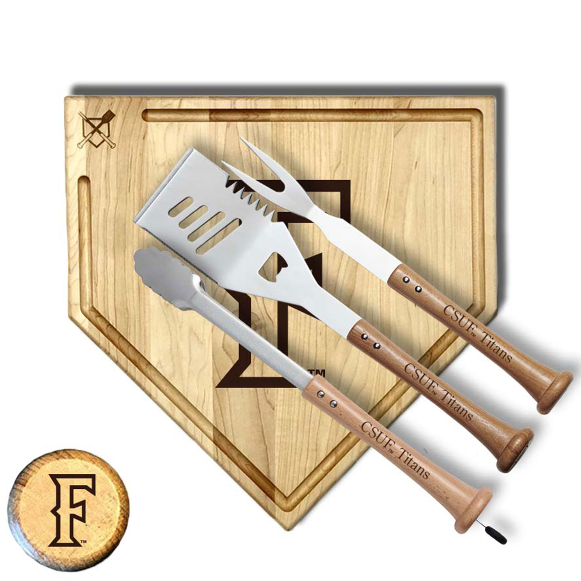 Baseball BBQ Cal State Fullerton Titans 17" Trough Silver Slugger Combo Set