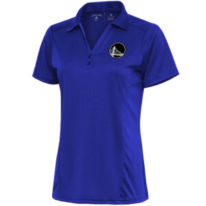 Women's Antigua  Royal Golden State Warriors Brushed Metallic Tribute Polo