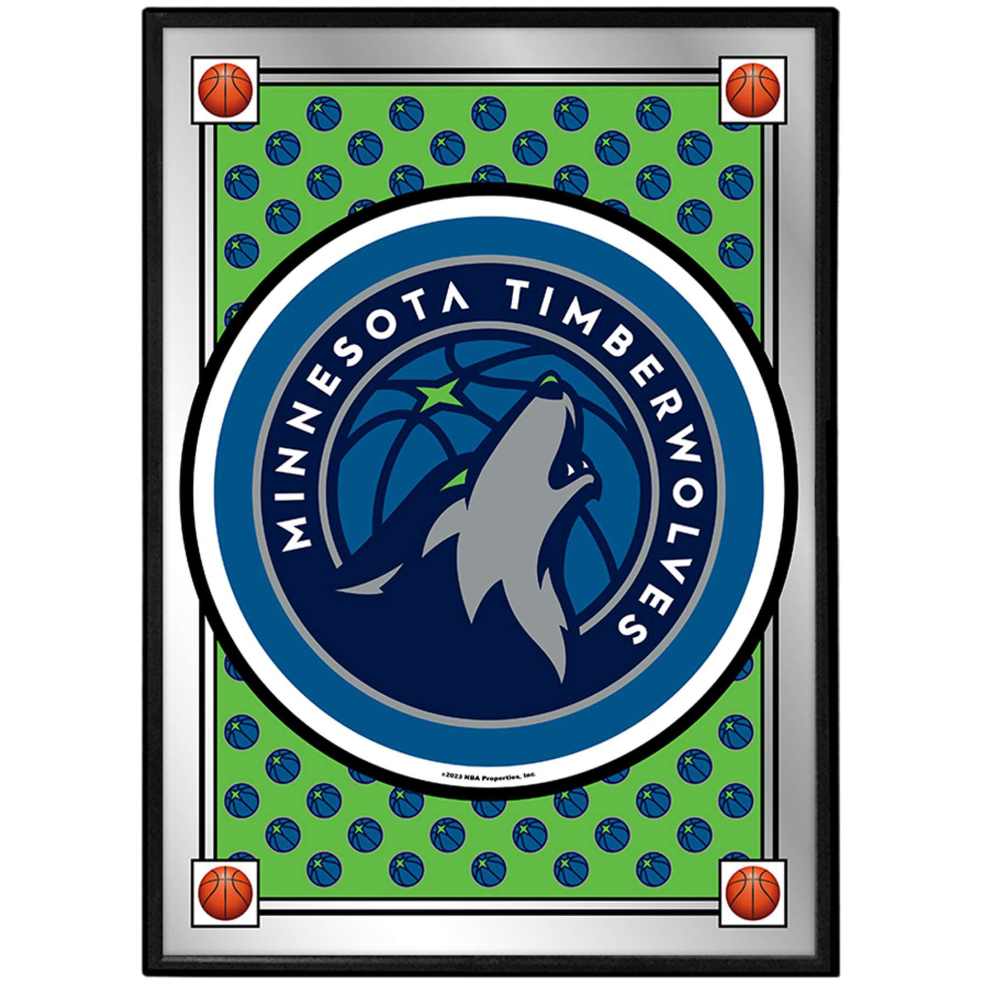 Minnesota Timberwolves 27" x 19" Framed Mirrored Wall Sign
