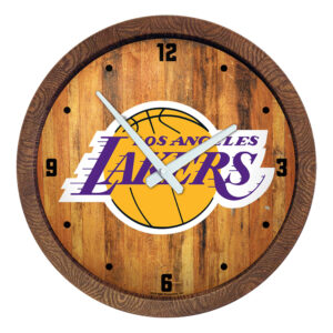 Los Angeles Lakers 20.25" Faux Barrel Top Clock