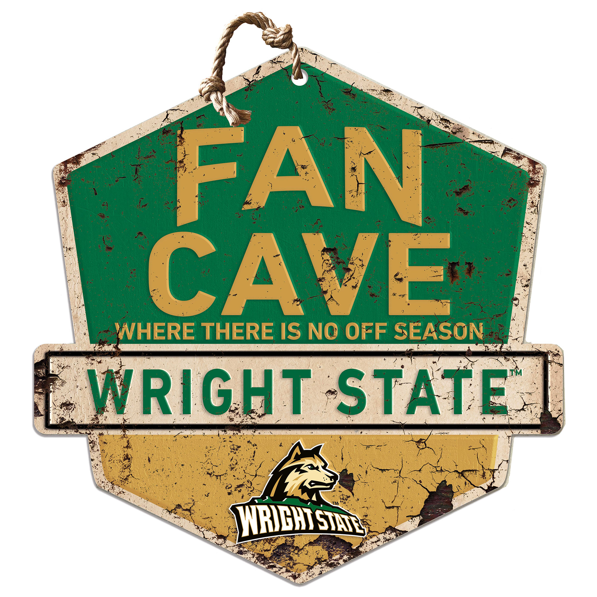Wright State Raiders 20" x 20" Fan Cave Badge Sign