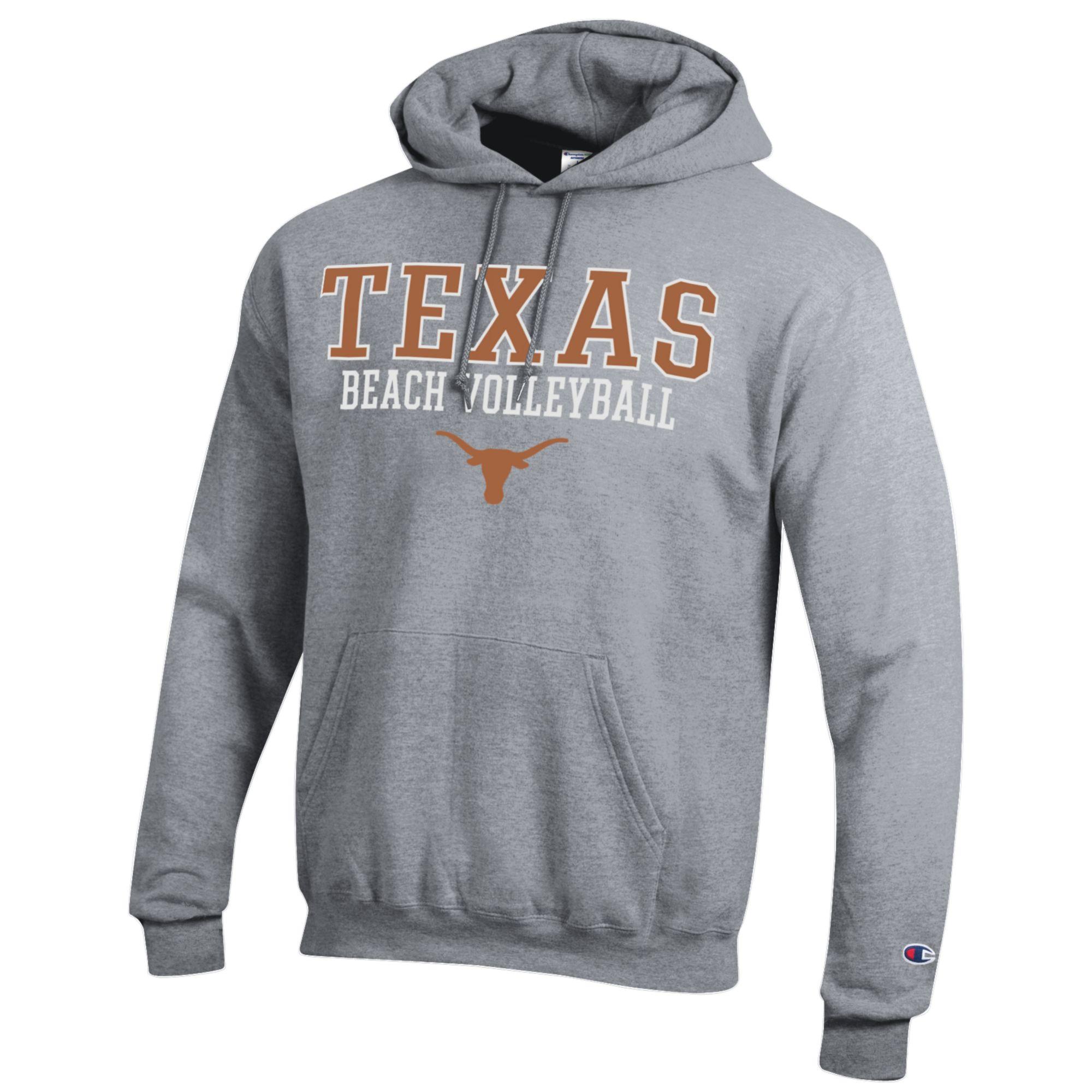 Men's Champion Gray Texas Longhorns Stacked Beach Volleyball Powerblend Pullover Hoodie - Image 6