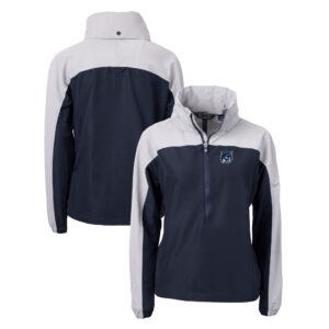 Women's Cutter & Buck Navy New Hampshire Wildcats Charter Eco Recycled Half-Zip Anorak Jacket