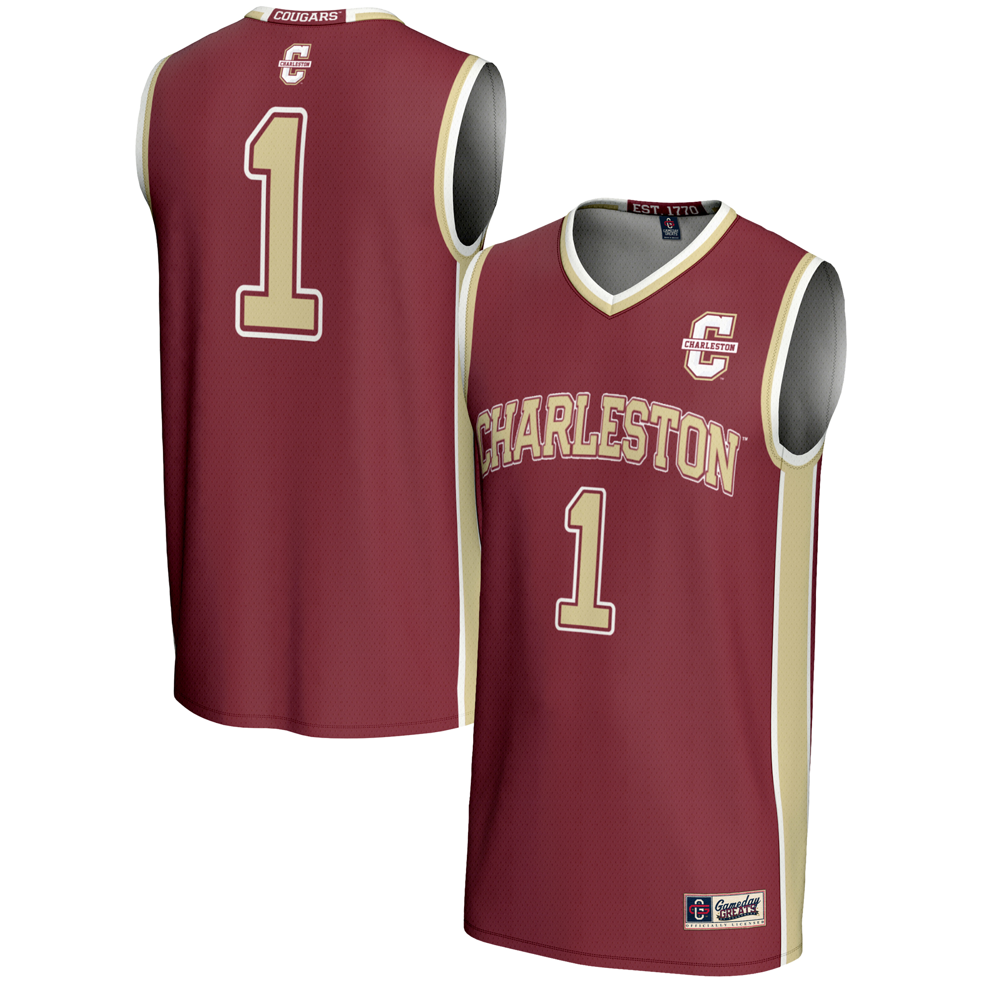 Unisex GameDay Greats Maroon Charleston Cougars #1 Basketball Jersey
