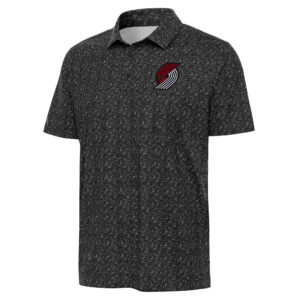 Men's Antigua Black Portland Trail Blazers Figment Polo