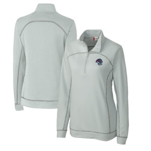Women's Cutter & Buck Gray Binghamton Rumble Ponies Clique Helsa Performance Half-Zip Sweatshirt
