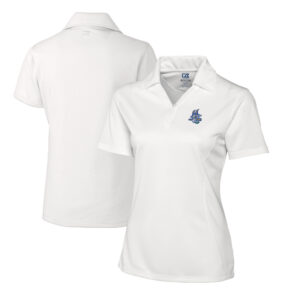 Women's Cutter & Buck  White Hartford Yard Goats CB DryTec Genre Textured Solid Polo