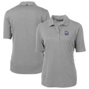 Women's Cutter & Buck Gray New Hampshire Fisher Cats Virtue DryTec Eco Pique Recycled Polo