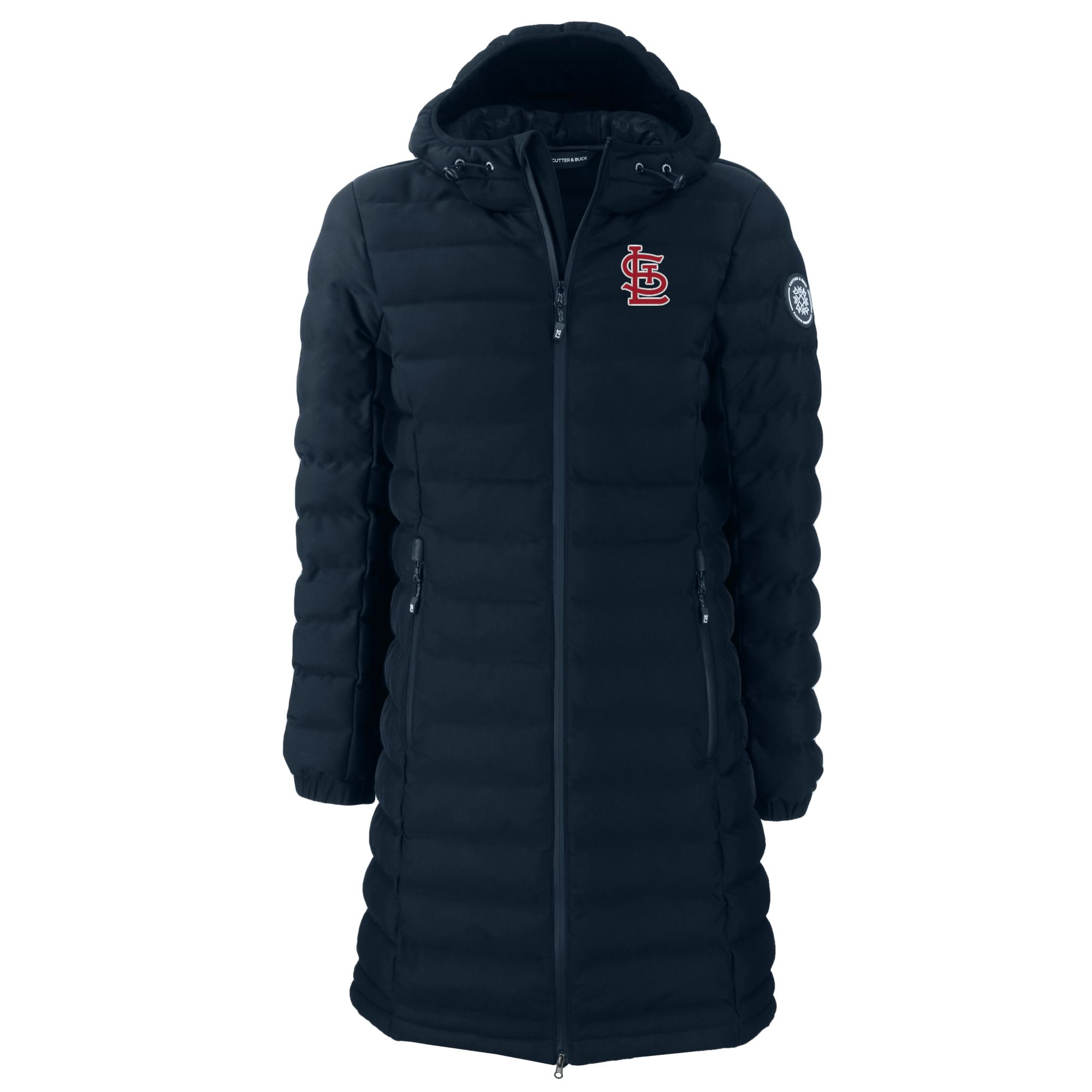 Women's Cutter & Buck Navy St. Louis Cardinals Mission Ridge Repreve Eco Insulated Full-Zip Long Puffer Jacket - Image 6