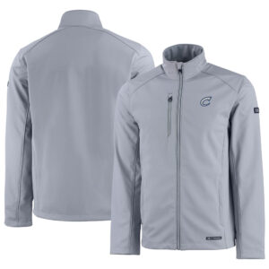 Men's Cutter & Buck  Gray Columbus Clippers Evoke Eco Softshell Recycled Full-Zip Jacket
