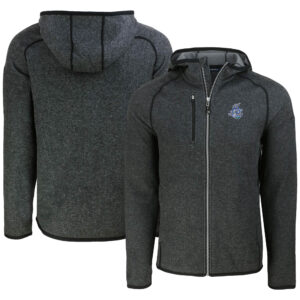 Men's Cutter & Buck Heather Charcoal Hartford Yard Goats Mainsail Raglan Full-Zip Hoodie