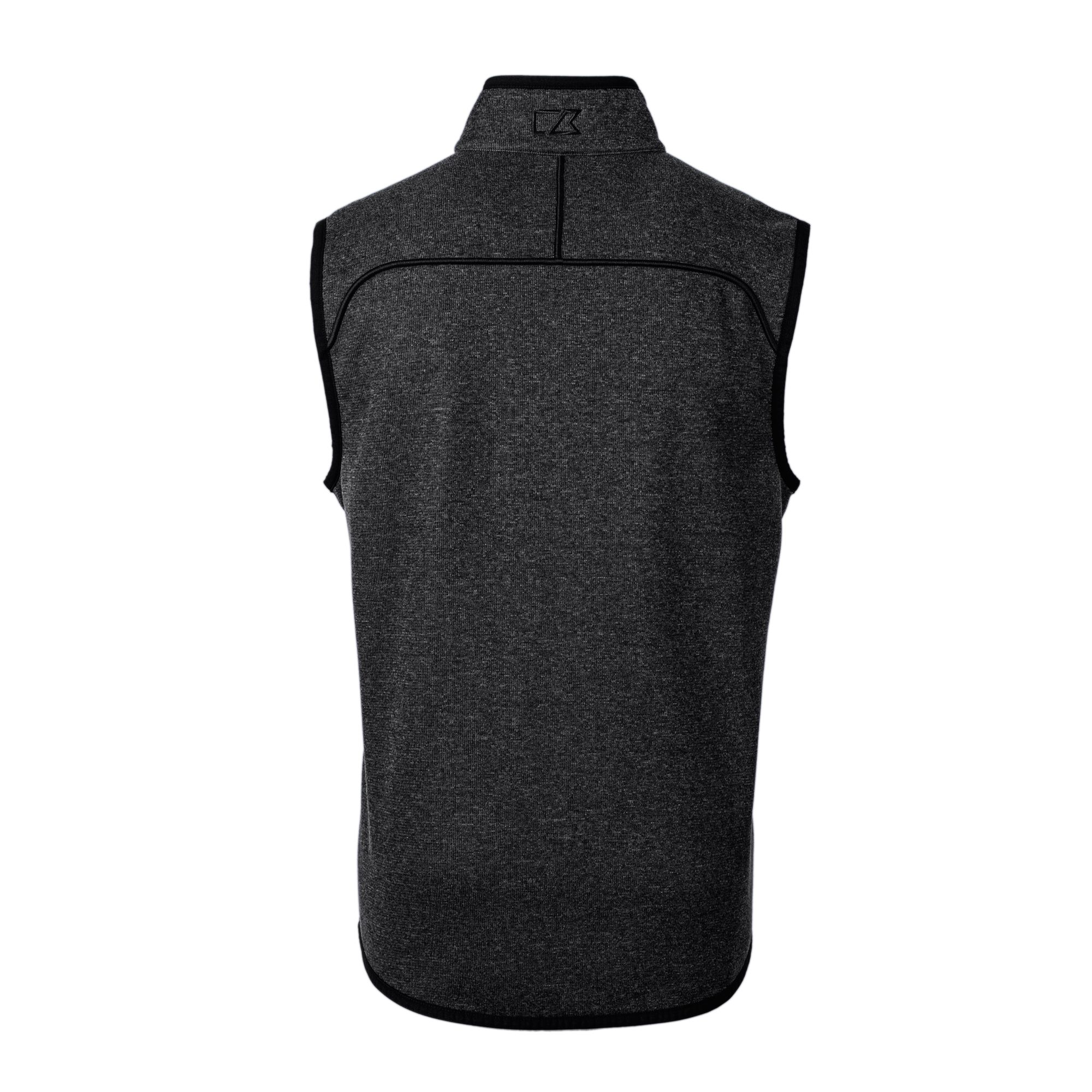 Men's Cutter & Buck Heather Charcoal Iowa Cubs Mainsail Sweater-Knit Full-Zip Vest - Image 7