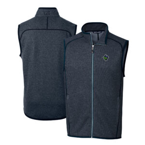 Men's Cutter & Buck Heather Navy Hillsboro Hops Mainsail Sweater-Knit Full-Zip Vest