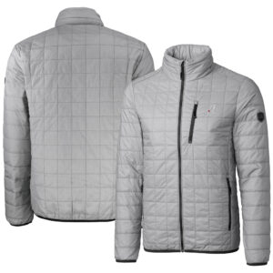 Men's Cutter & Buck Gray Reno Aces Rainier PrimaLoft Eco Insulated Full-Zip Puffer Jacket