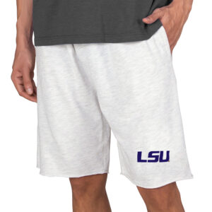 Men's Concepts Sport Oatmeal LSU Tigers Mainstream Tri-Blend Shorts