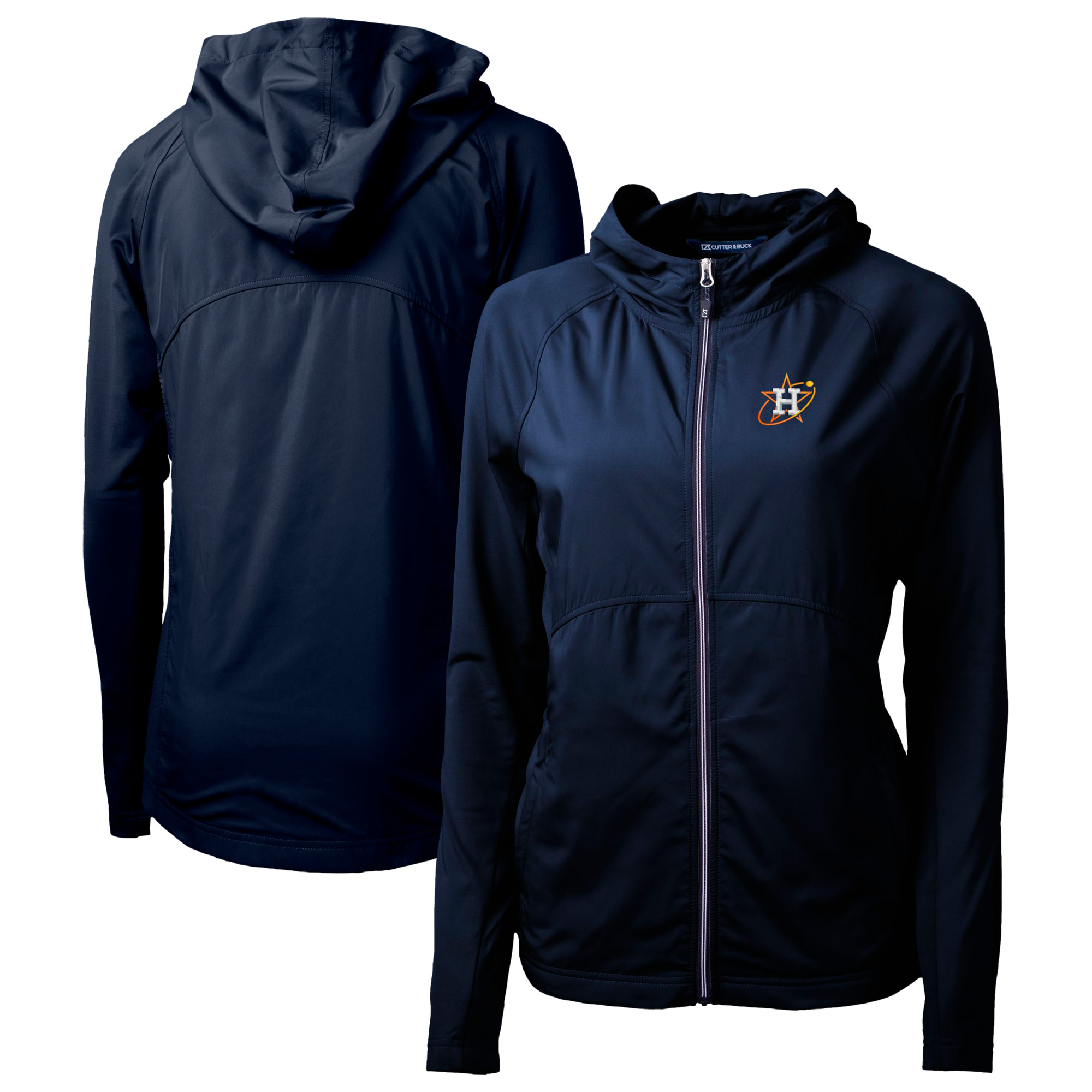 Women's Cutter & Buck Navy Houston Astros City Connect Adapt Eco Knit Hybrid Recycled Full-Zip Hoodie